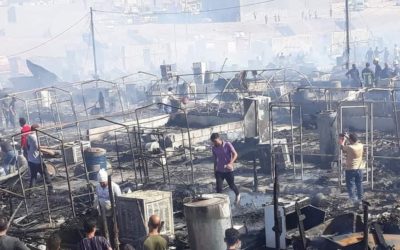 Fire in refugee camp