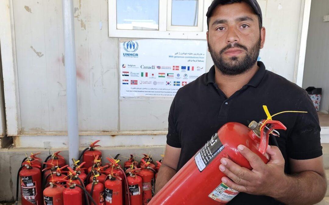 Neue Feuerlöscher für Flüchtlingslager in Kurdistan